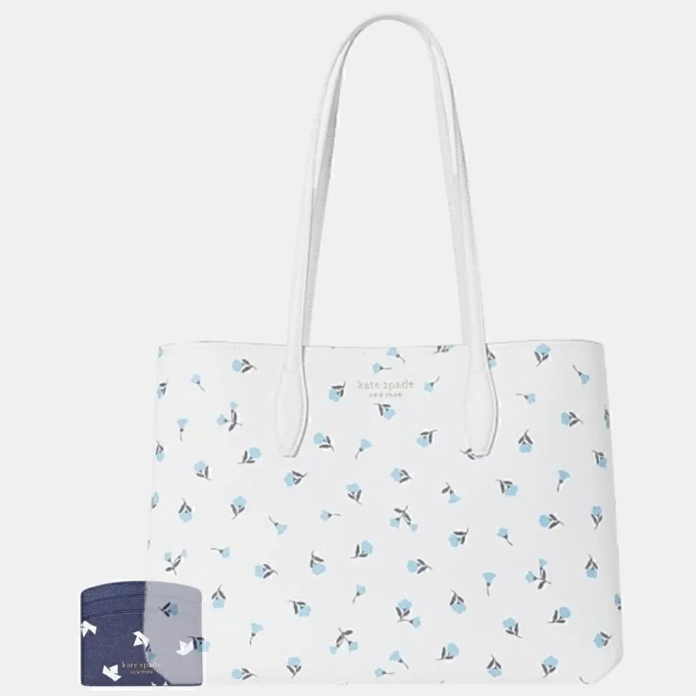 KATE SPADE PAPER BOATS CARDHOLDER IN SQUID INK